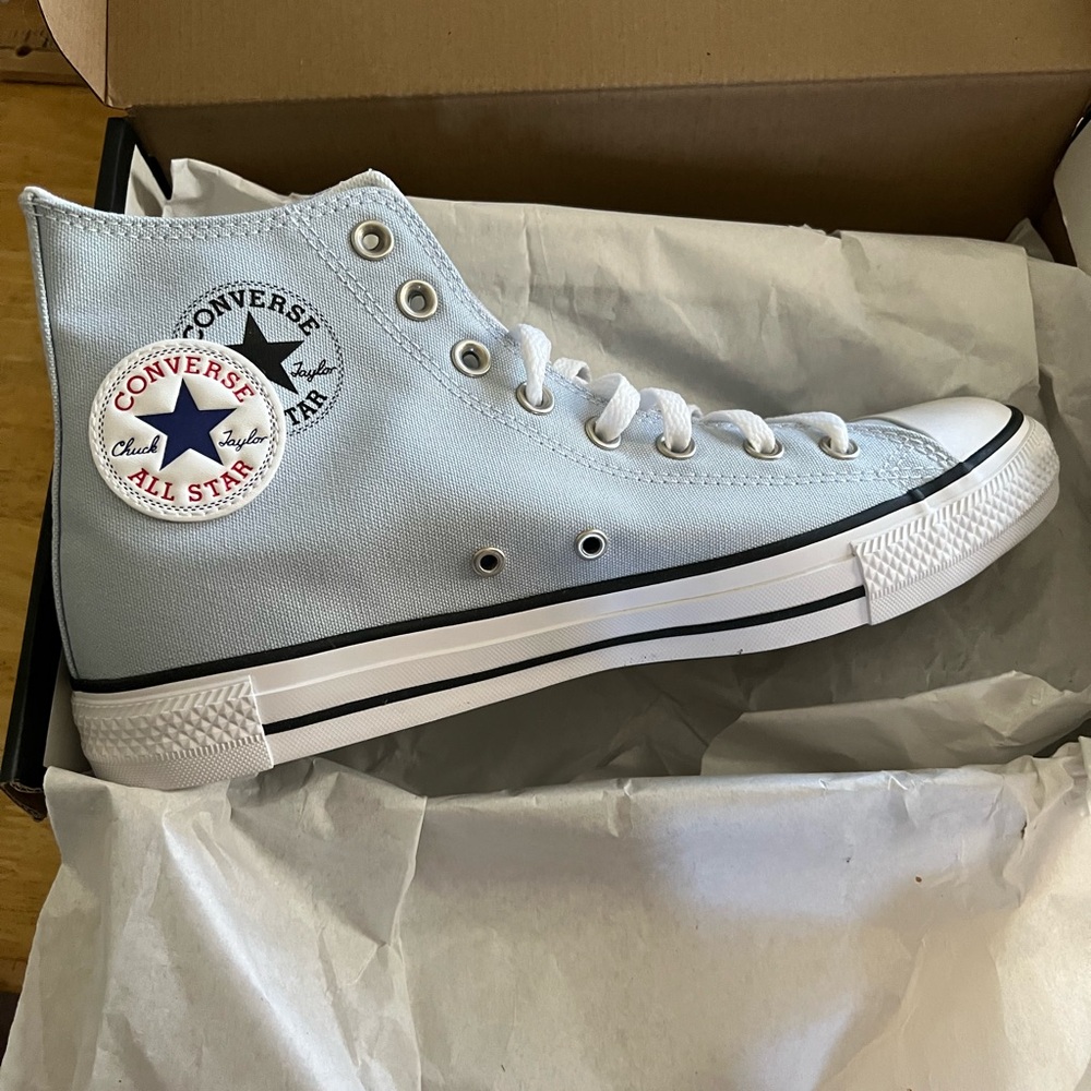 Converse Light Blue and White Athletic Shoes